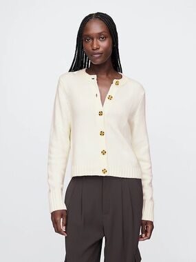 Gap CashSoft Ivory Cropped Cardigan